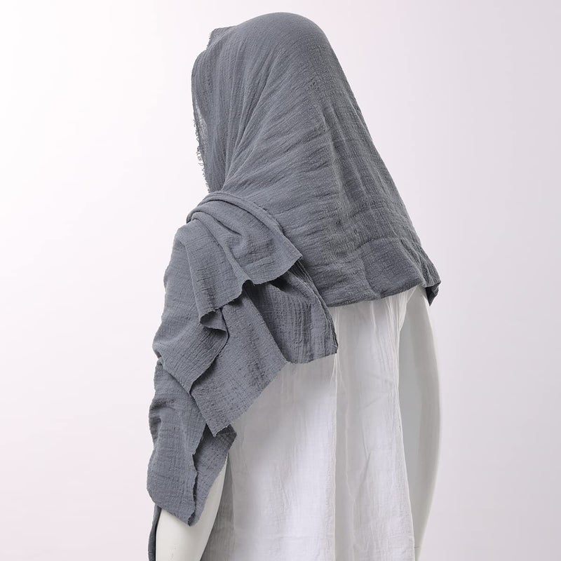 GRACEART Post Apocalyptic Shawl Hood Scarf Shaman Cowl Medieval Costume Sash Urban Dark Grey - Image 3