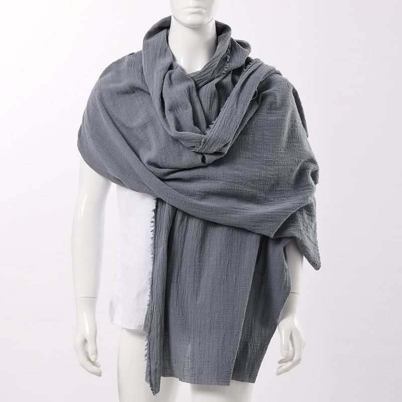 GRACEART Post Apocalyptic Shawl Hood Scarf Shaman Cowl Medieval Costume Sash Urban Dark Grey - Image 4
