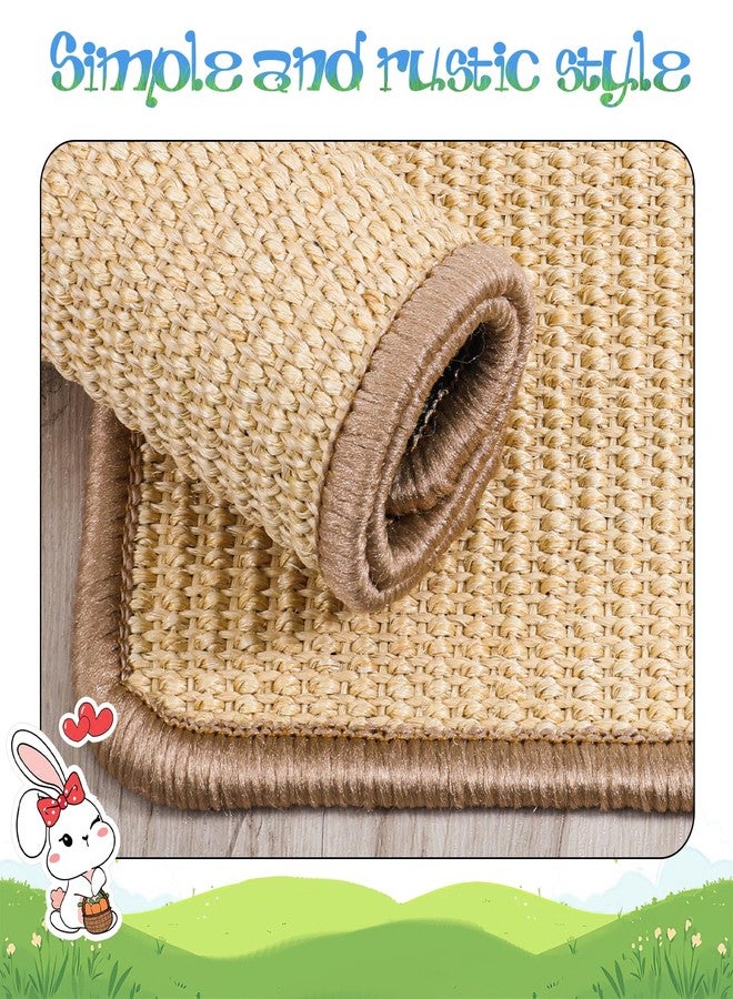 WLLHYF Rabbit Scratching Pads 4 PCS Natural Sisal Bunny Scratching Pads Bunny Pet Cage Bedding Claws and Teeth Care Mats Scratcher Mats for Small Animal Biting Sleeping Nesting - Image 4
