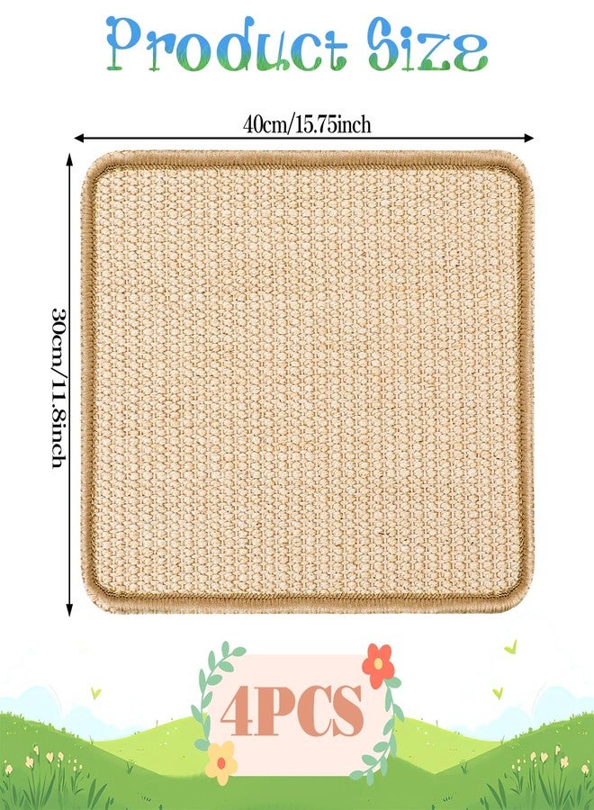 WLLHYF Rabbit Scratching Pads 4 PCS Natural Sisal Bunny Scratching Pads Bunny Pet Cage Bedding Claws and Teeth Care Mats Scratcher Mats for Small Animal Biting Sleeping Nesting - Image 2