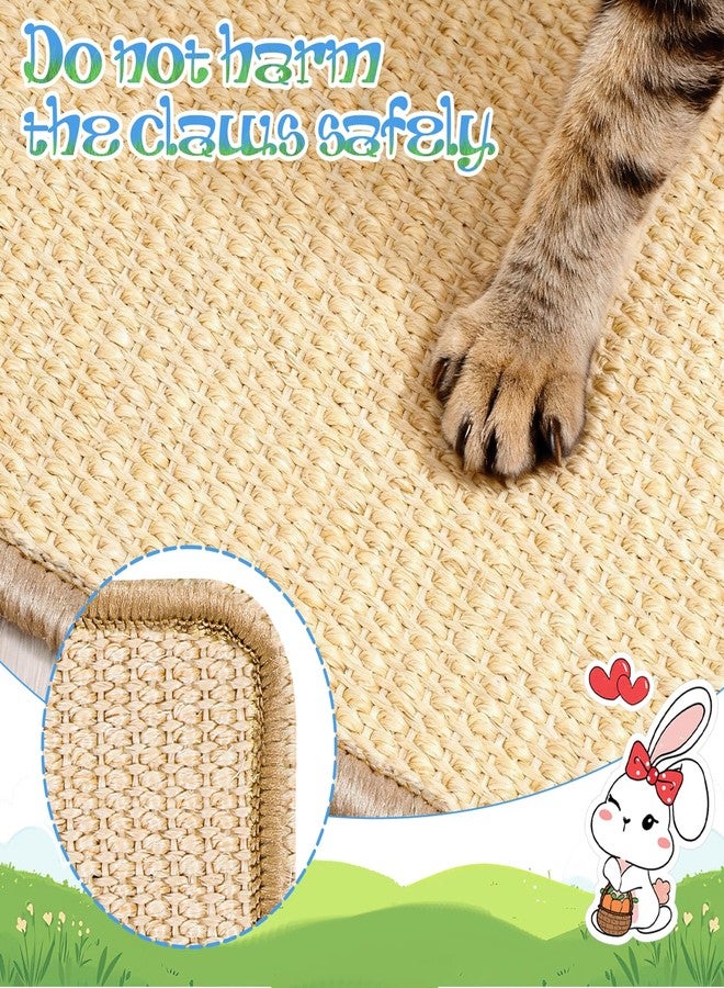 WLLHYF Rabbit Scratching Pads 4 PCS Natural Sisal Bunny Scratching Pads Bunny Pet Cage Bedding Claws and Teeth Care Mats Scratcher Mats for Small Animal Biting Sleeping Nesting - Image 5