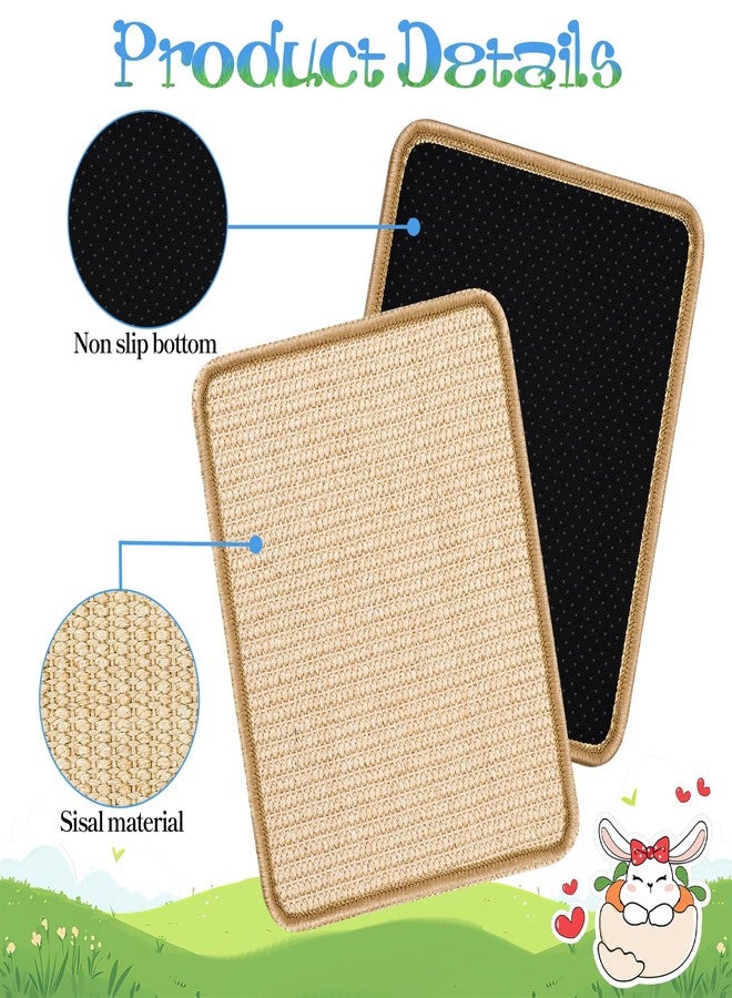 WLLHYF Rabbit Scratching Pads 4 PCS Natural Sisal Bunny Scratching Pads Bunny Pet Cage Bedding Claws and Teeth Care Mats Scratcher Mats for Small Animal Biting Sleeping Nesting - Image 3