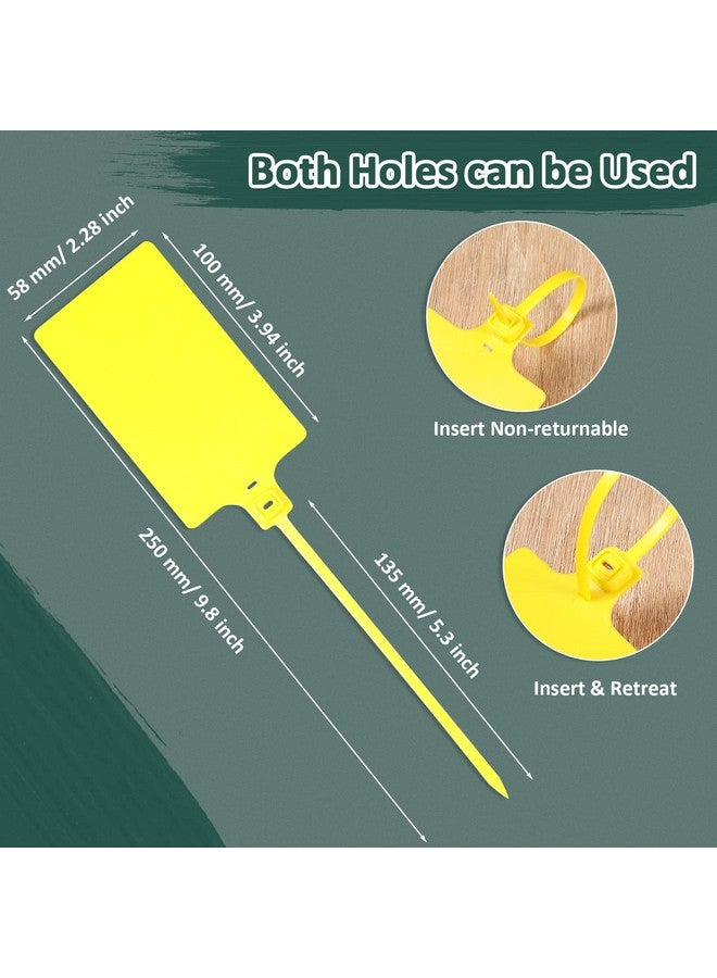 Youyole 200 Pieces Plastic Tags Waterproof Tags Plastic Seal Shipping Tags Logistics Use Big Sign Tie Large Label Tie 250 mm Total Length(Yellow) - Image 2