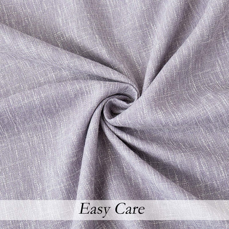 Central Park Lavender Solid Full Blackout Curtain Heavy Linen Texture Window Treatment for Bedroom Thermal Insulated Noise Reduction Drapes 8 Grommets Top for Living Room with Liner, Purple, 50"x63", 2 Panels - Image 5