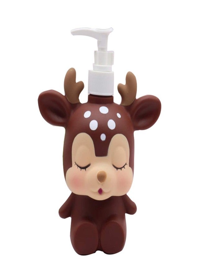 Hyever Deer Duck Cute Cartoon Animal Hand Soap Pump Lotion, Hand Soap, Shampoo, Shower Gel Dispenser, Suitable for Bathrooms, Kitchen Countertops, Bathroom Accessories (Brown Deer) - Image 1