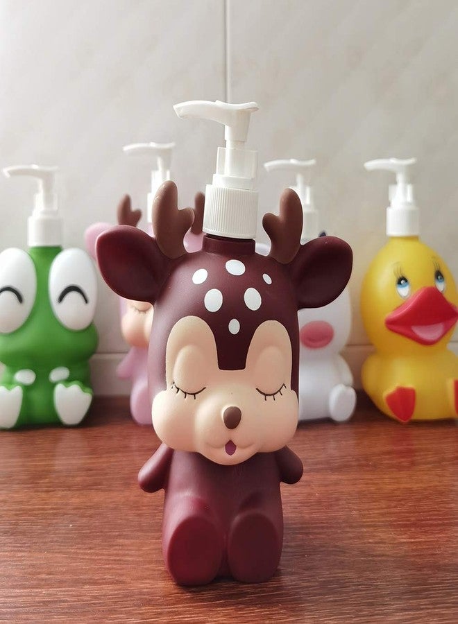 Hyever Deer Duck Cute Cartoon Animal Hand Soap Pump Lotion, Hand Soap, Shampoo, Shower Gel Dispenser, Suitable for Bathrooms, Kitchen Countertops, Bathroom Accessories (Brown Deer) - Image 5