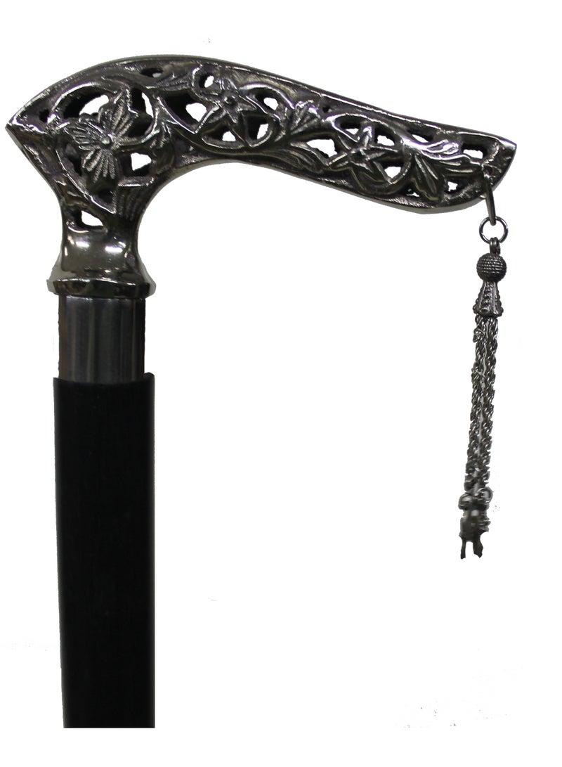 Wooden Walking Stick/Cane with White Metal Handheld WLK29B - Image 3