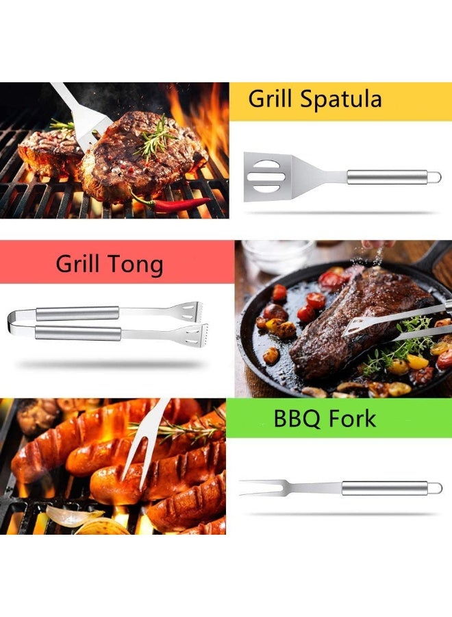 Professional BBQ Grill Accessories Tools Set: 5 Pieces Stainless Steel Barbecue Grilling Utensils Kit for Outdoor Camping/Picnic/Party - Image 5