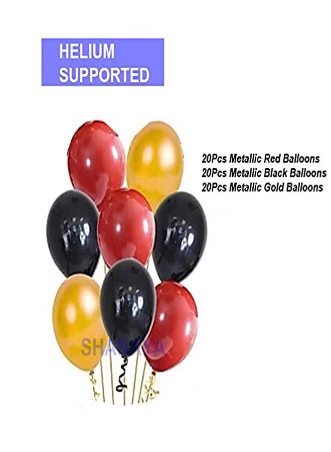 SHANAYA 25th Anniversary Decoration Items - 64Pcs Set For Husband Wife Happy Annniversary Decoration Items - Happy Anniversary Paper Banner Black Gold Number 25 Balloons Glue Dot - Image 5