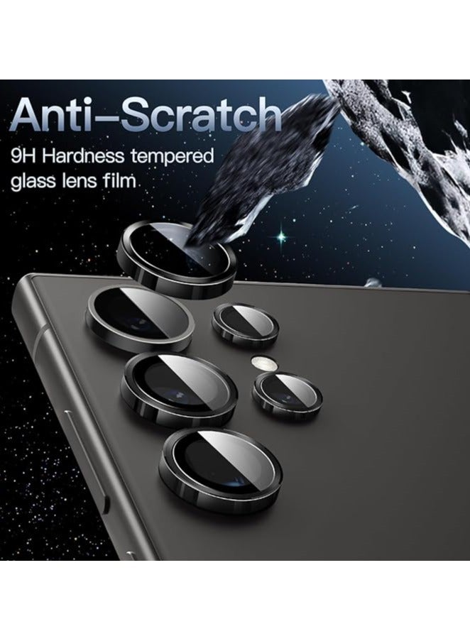 Samsung Galaxy S24 Ultra Camera Lens Protector, HD 9H Tempered Glass Camera Screen Protector, Metal Ring Lens Cover for Samsung S24 Ultra, 1 Set Black  - Image 3