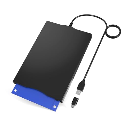 YEY Floppy Disk Reader External Floppy Disk Reader USB 3.5-inch USB Floppy Disk Reader 1.44 MB FDD Portable Floppy Disk for PC Laptops Windows/XP/7/8/10/11 Plug and Play - Image 1