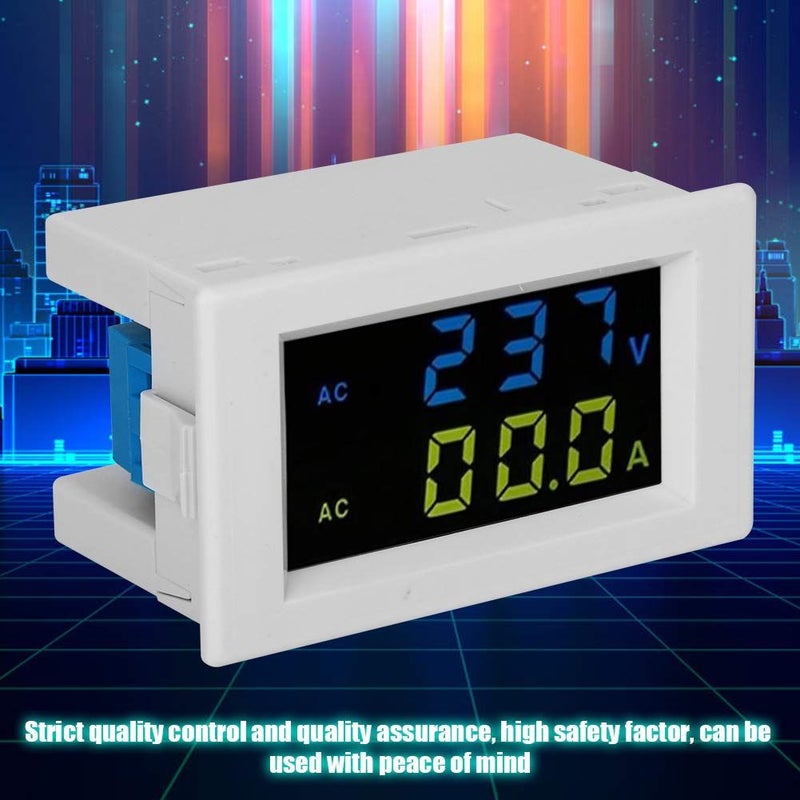 D85 2042A مقياس رقمي للتيار والجهد المتردد، شاشة LCD مزدوجة، 80-500 فولت، 0-100 أمبير، غلاف ABS، شاشة مزدوجة، علبة بيضاء - Image 3