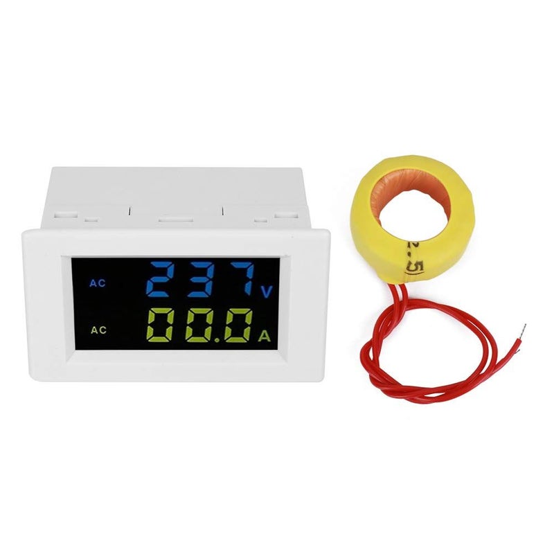 D85 2042A مقياس رقمي للتيار والجهد المتردد، شاشة LCD مزدوجة، 80-500 فولت، 0-100 أمبير، غلاف ABS، شاشة مزدوجة، علبة بيضاء - Image 2