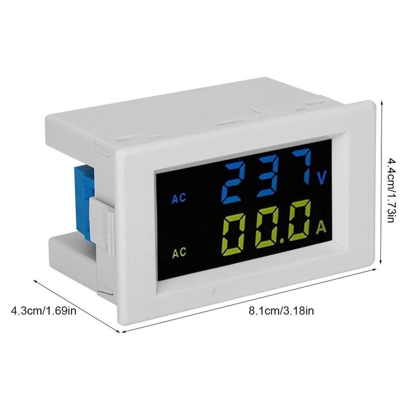D85 2042A مقياس رقمي للتيار والجهد المتردد، شاشة LCD مزدوجة، 80-500 فولت، 0-100 أمبير، غلاف ABS، شاشة مزدوجة، علبة بيضاء - Image 5