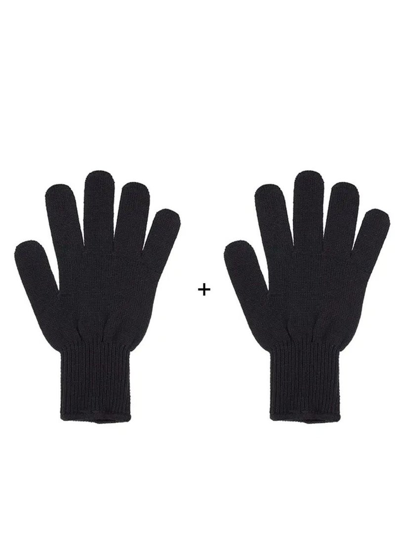 ARTLOOK PACK OF 2- Professional Heat Resistant Hair Styling Glove Black One Size - Image 1