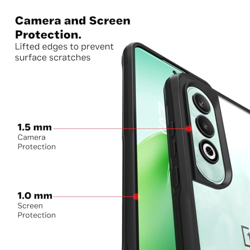 RIGGEAR Shockproof Tough Hybrid Armor Back Cover Case Compatible with OnePlus Nord CE4 5G, Nord CE 4 5G (Clear PC + Black TPU Bumper) - Image 5