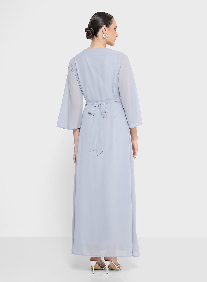 Khizana Embellished Dress With Bell Sleeves - Image 3