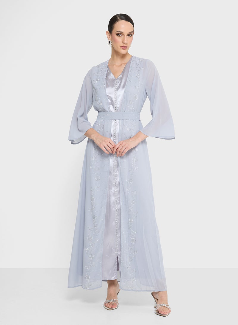 Khizana Embellished Dress With Bell Sleeves - Image 1