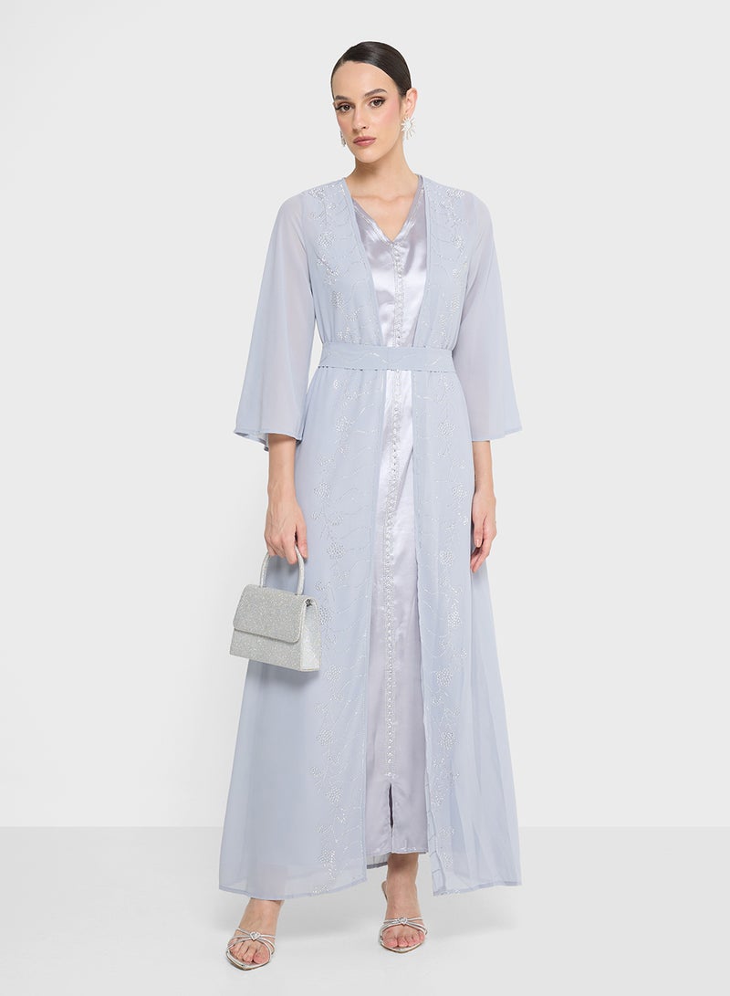 Khizana Embellished Dress With Bell Sleeves - Image 5