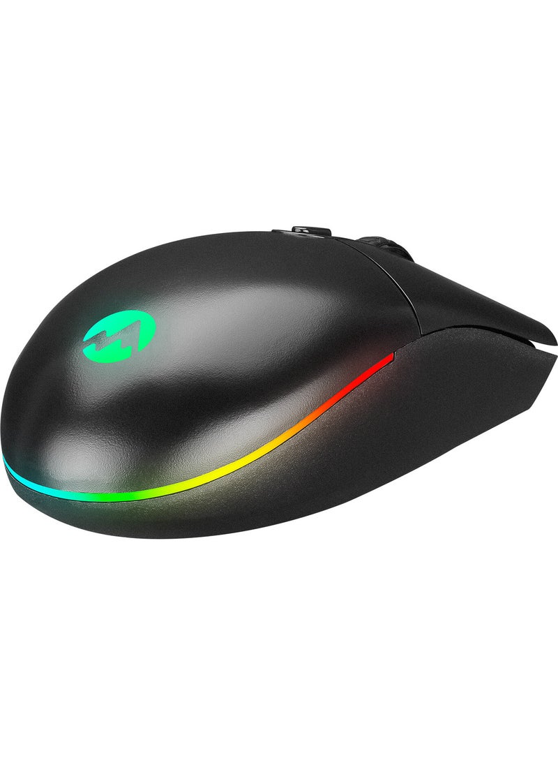 Everest SM-X97 R-Star USB 5-Button RGB Illuminated 6400DPI Gaming Logitech Wristband Mouse Pad and Logitech Keyboard Pad Gaming Mouse Set  - Image 5