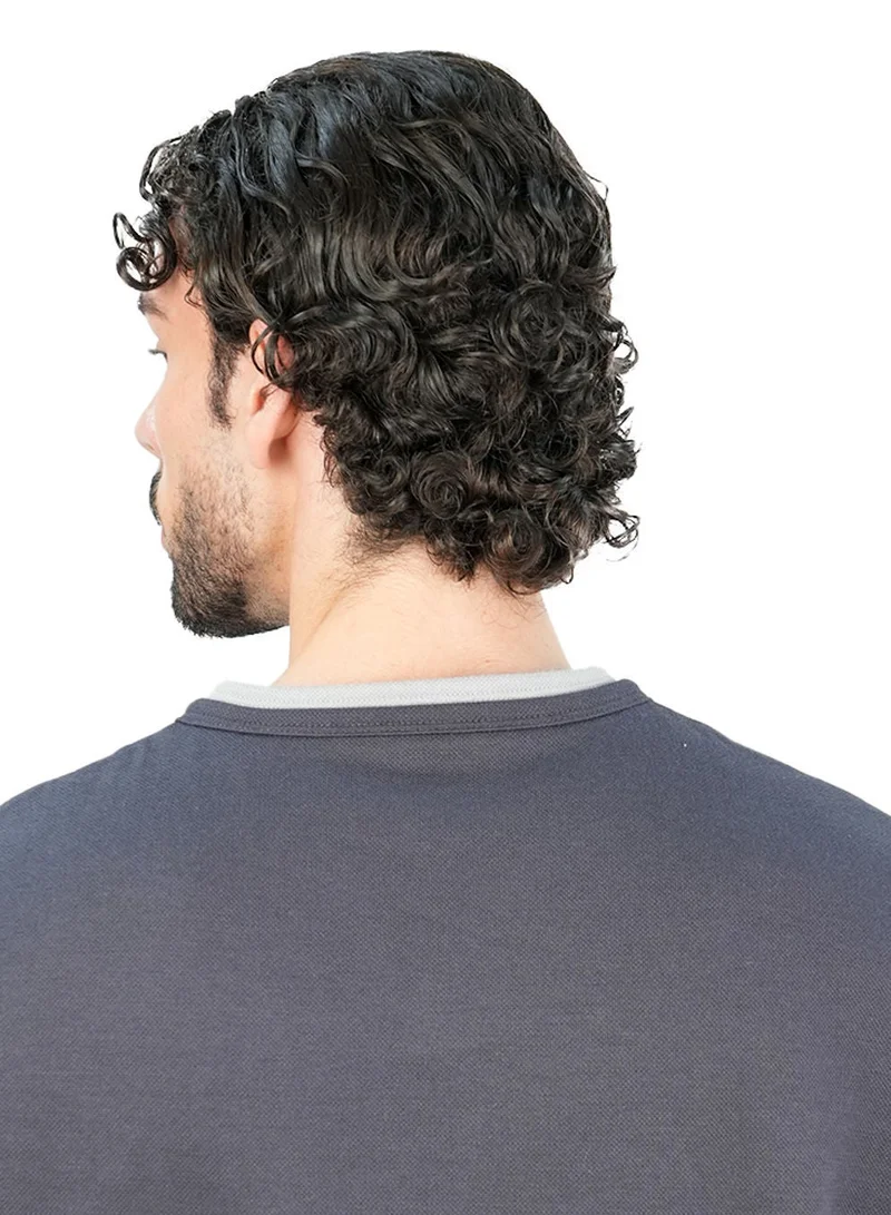 GIORDANO  Men’s Loose Jacquard Interlock Crew Neck Short Sleeve Tee for Men | Best Price UAE