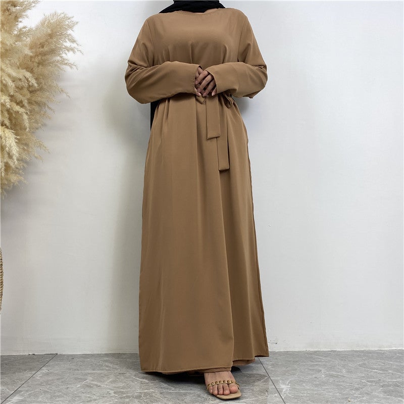 مونيكا فاشون فستان بسيط يناسب جميع المناسبات بأكمام طويلة ولون واحد - Image 1