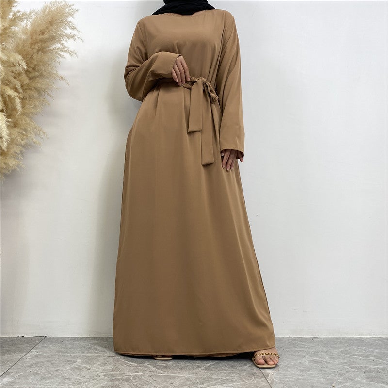 مونيكا فاشون فستان بسيط يناسب جميع المناسبات بأكمام طويلة ولون واحد - Image 3