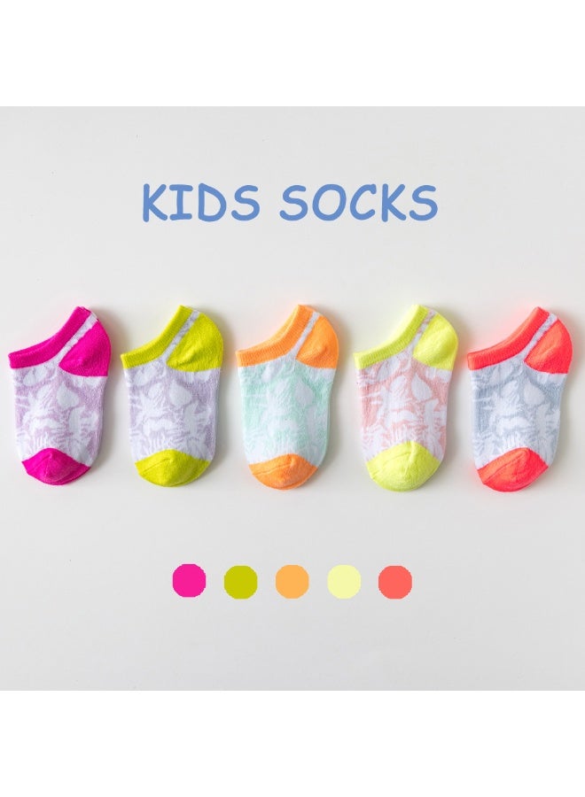 KUYING New Baby Breathable Mesh Boat Socks Invisible Short Style 5 Pair Set