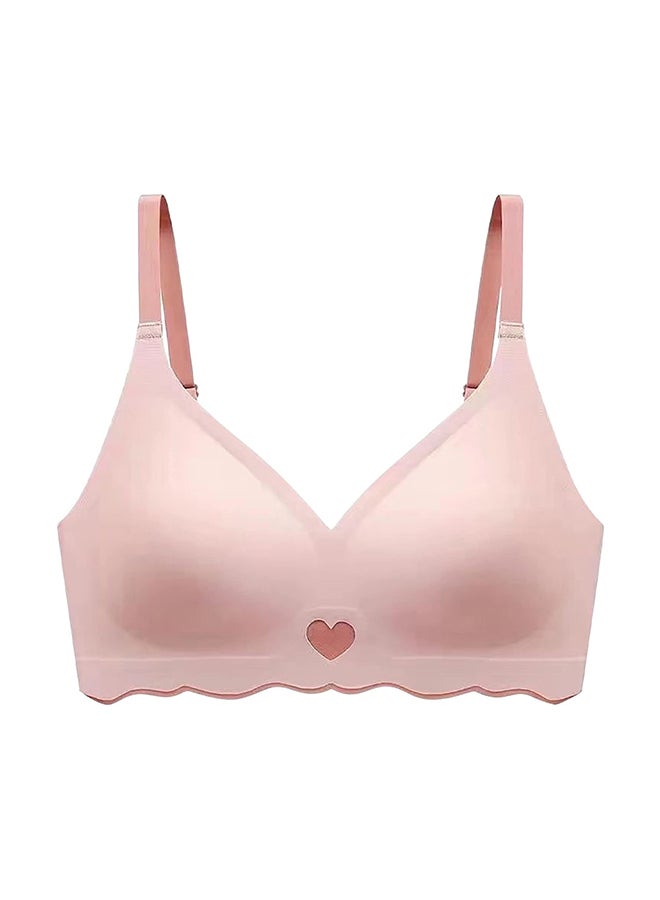 MARGOUN Women's Large Sports Bra Strong Support Seamless Lace Non-Slip Sports Bra Daily Wear Bra Without Underwire Classic Soft Bra for Yoga Sports Bustier Pink  - Image 4
