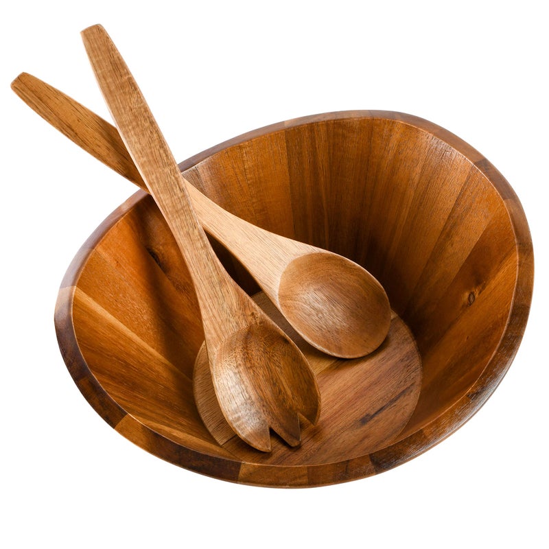 Gibson Home Sherwood 3-Piece Acacia Wood Salad Bowl Set  32 quarts - Image 5