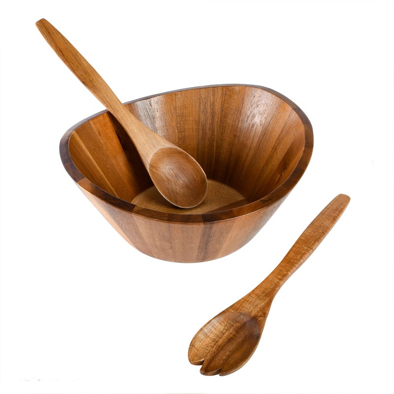 Gibson Home Sherwood 3-Piece Acacia Wood Salad Bowl Set  32 quarts - Image 2