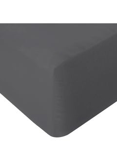 Infinitee Xclusives Infinitee Xclusives Fitted Sheet for Bed Dark Grey King Size 200 x 200 cm - 100% Microfiber - 40 cm Deep Pocket to Fit & Cover Sheets  - Soft, Wrinkle Free & Shrink Resistant Fitted Sheet  - Image 1