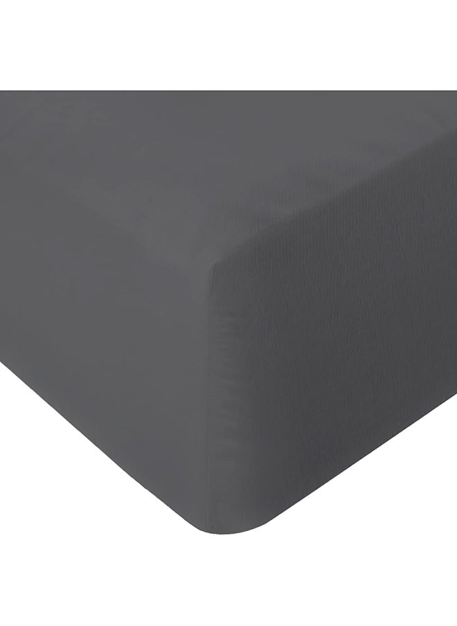 Infinitee Xclusives - Infinitee Xclusives Fitted Sheet for Bed Dark Grey King Size 200 x 200 cm - 100% Microfiber - 40 cm Deep Pocket to Fit & Cover Sheets  - Soft, Wrinkle Free & Shrink Resistant Fitted Sheet - Image 1