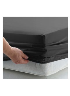 Infinitee Xclusives Infinitee Xclusives Fitted Sheet for Bed Dark Grey King Size 200 x 200 cm - 100% Microfiber - 40 cm Deep Pocket to Fit & Cover Sheets  - Soft, Wrinkle Free & Shrink Resistant Fitted Sheet  - Image 4