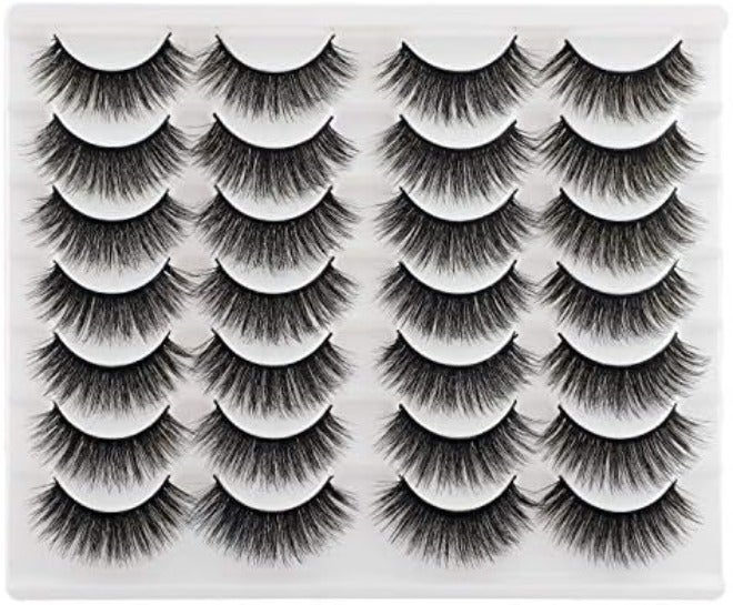 Newcally Lashes False Eyelashes Cat Eyes Wispy Natural Faux Mink Lashes 14 Pairs Pack Light Volume Short Fake Eye Lashes Multipack - Image 1