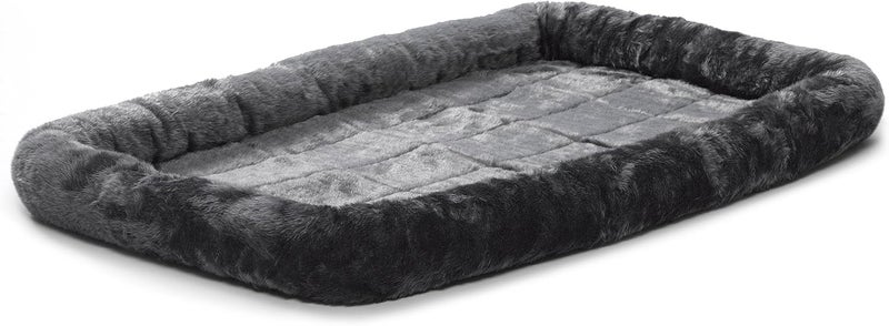Bolster Dog Bed 42L-Inch Gray Dog Bed w/Comfortable Bolster | Ideal for Large Dog Breeds & Fits a 42-Inch Dog Crate | Easy Maintenance Machine Wash & Dry - Image 1