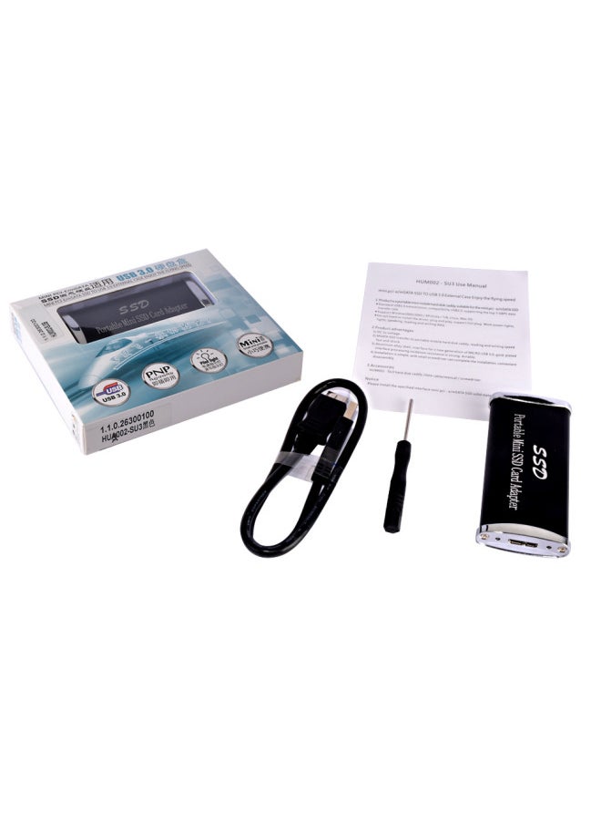 MSATA/NGFF Protocol + USB3.0 SSD Solid State Hard Disk Box Mobile Aluminum Alloy Hard Disk Box-Color:MSATA Protocol  - Image 4