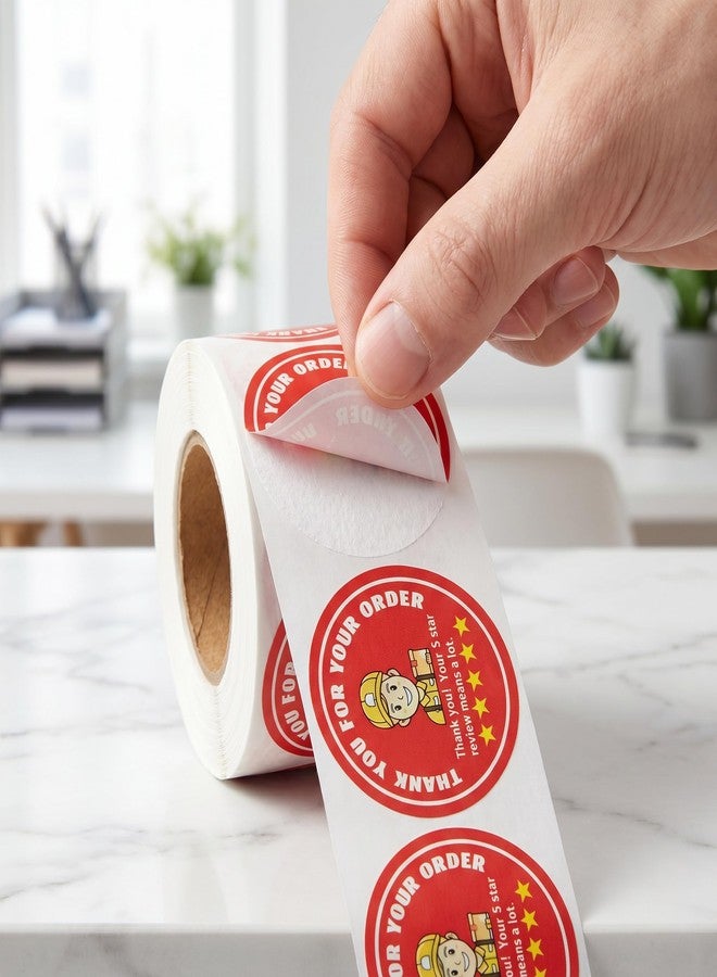 Toborher 500Pcs 2" Thank You for Your Order Stickers, Food Delivery Stickers, 5 Star Review Delivery Labels, Sealing Stickers for Takeout Boxes Food Delivery Accessories Lable - Image 3