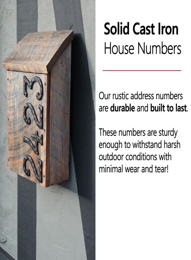 NACH House Numbers for Outside, 5.5 inch Black Address Numbers for House - Number 0 - Rustic Numbers for Outside with Mounting Hardware - Image 3
