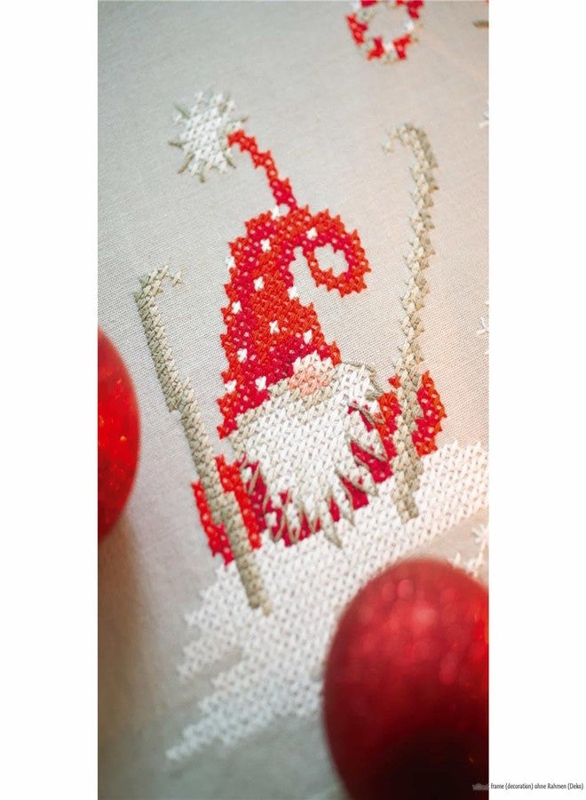 Vervaco Embroidery Christmas Embroidery Kits Cross Stitch Table Runner DIY Set, Tablecloth to Embroider with Image on Cotton and Embroidery Thread, 16 x 40 Inches, Gnomes Skiing - Image 4