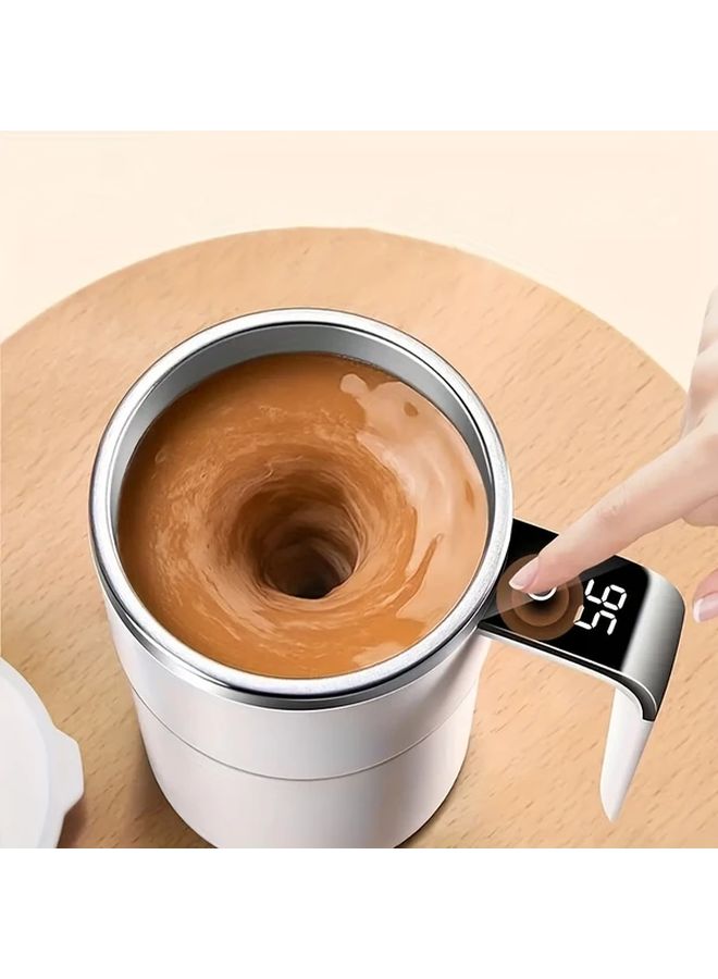 Pink Self Stirring Coffee Mug With Temperature Display Automatic Mixing Cup For Milk Chocolate Mocha Protein Powder Travel Water Bottle - Image 1