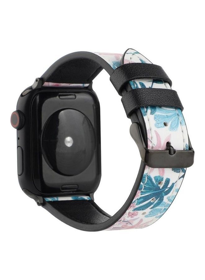 NIBEMINENT Printed Leather Watch Strap For Apple Series 7/6/SE/5/4/3/2/1 45/44/42mm Multicolour - Image 4