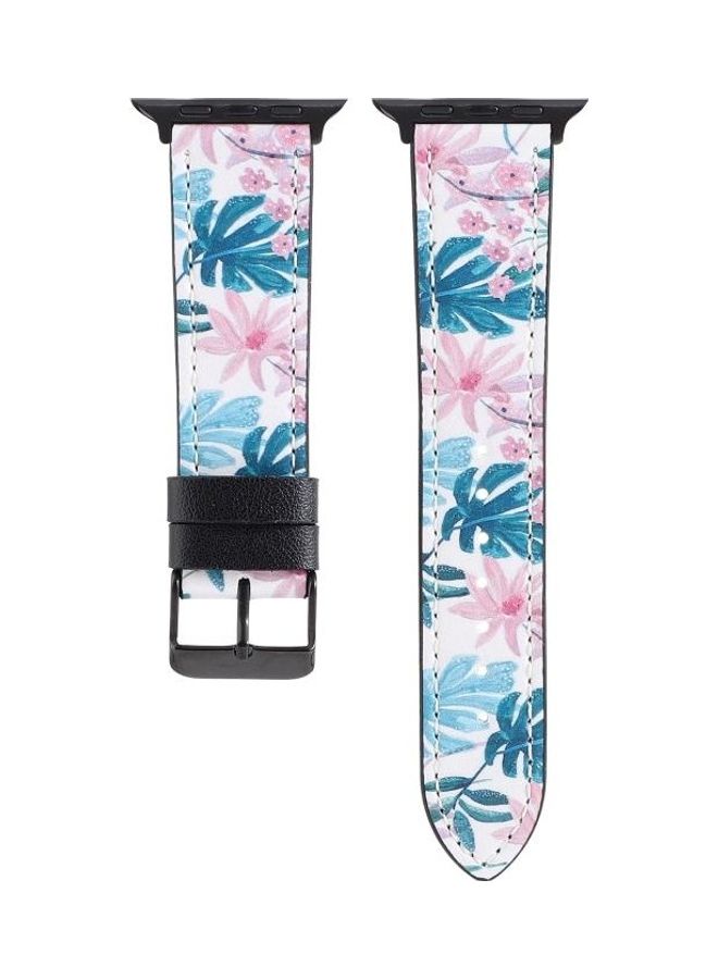 NIBEMINENT Printed Leather Watch Strap For Apple Series 7/6/SE/5/4/3/2/1 45/44/42mm Multicolour - Image 2