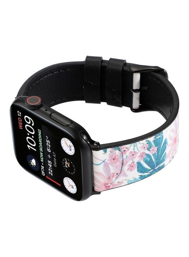 NIBEMINENT Printed Leather Watch Strap For Apple Series 7/6/SE/5/4/3/2/1 45/44/42mm Multicolour - Image 5