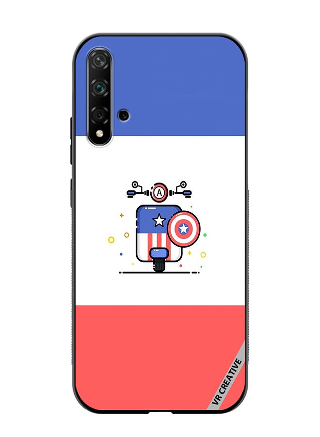 VR CREATIVE Protective Case Cover For Huawei Nova 5T Cute Little Bike Of Captain America Design Multicolour - Image 1