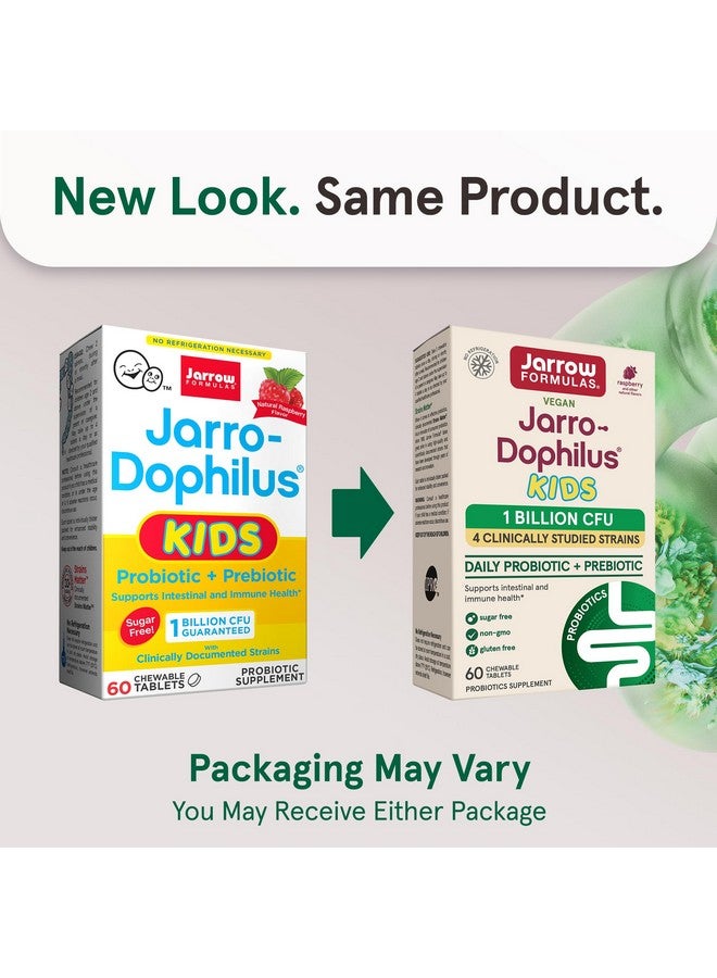 Jarrow Formulas Jarro-Dophilus Kids Probiotics and Prebiotics, 1 Billion CFU, Supplement for Intestinal and Immune Health Support, 60 Sugar-Free Raspberry-Flavored Chewable Tablets, 30 Day Supply - Image 2