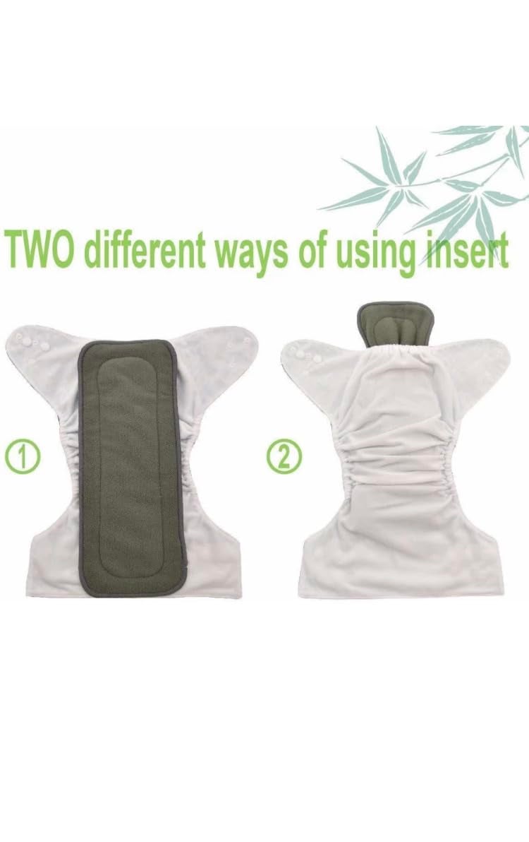 Kogar Reuse Nappy Adjustable Reusable & washable Cloth Diaper with Super Absorbent Insert, 3-36 Months, 2-Pack (Orange & Sky) - Image 4