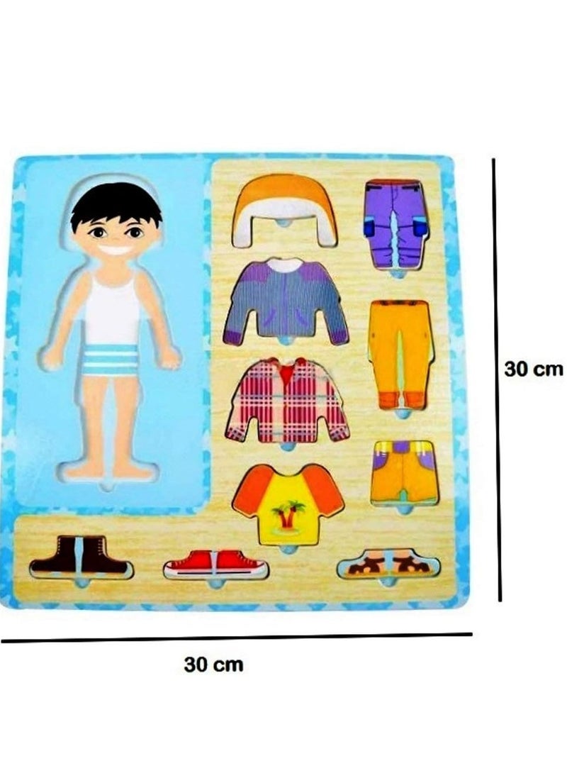 Qatalitic Wooden Dress Up Boy Puzzle Shape Board Game (1-5 Years)  - Image 3