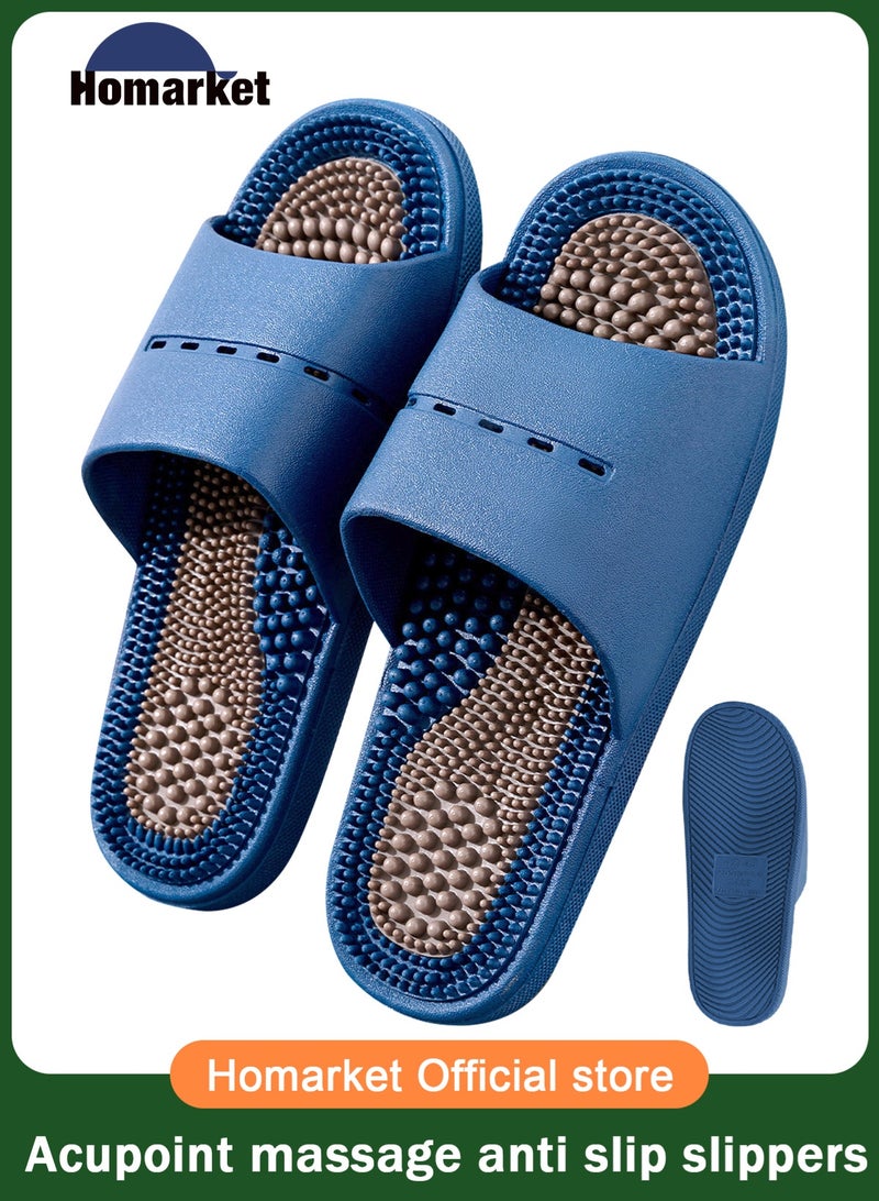 HomarKet Men's Plantar Fasciitis Massage Slippers,Acupuncture Slippers,Foot Pain Relief,Non-Slip Massage Sandals,Bathing and Stress Relief - Image 1