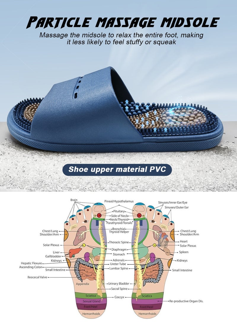 HomarKet Men's Plantar Fasciitis Massage Slippers,Acupuncture Slippers,Foot Pain Relief,Non-Slip Massage Sandals,Bathing and Stress Relief - Image 4